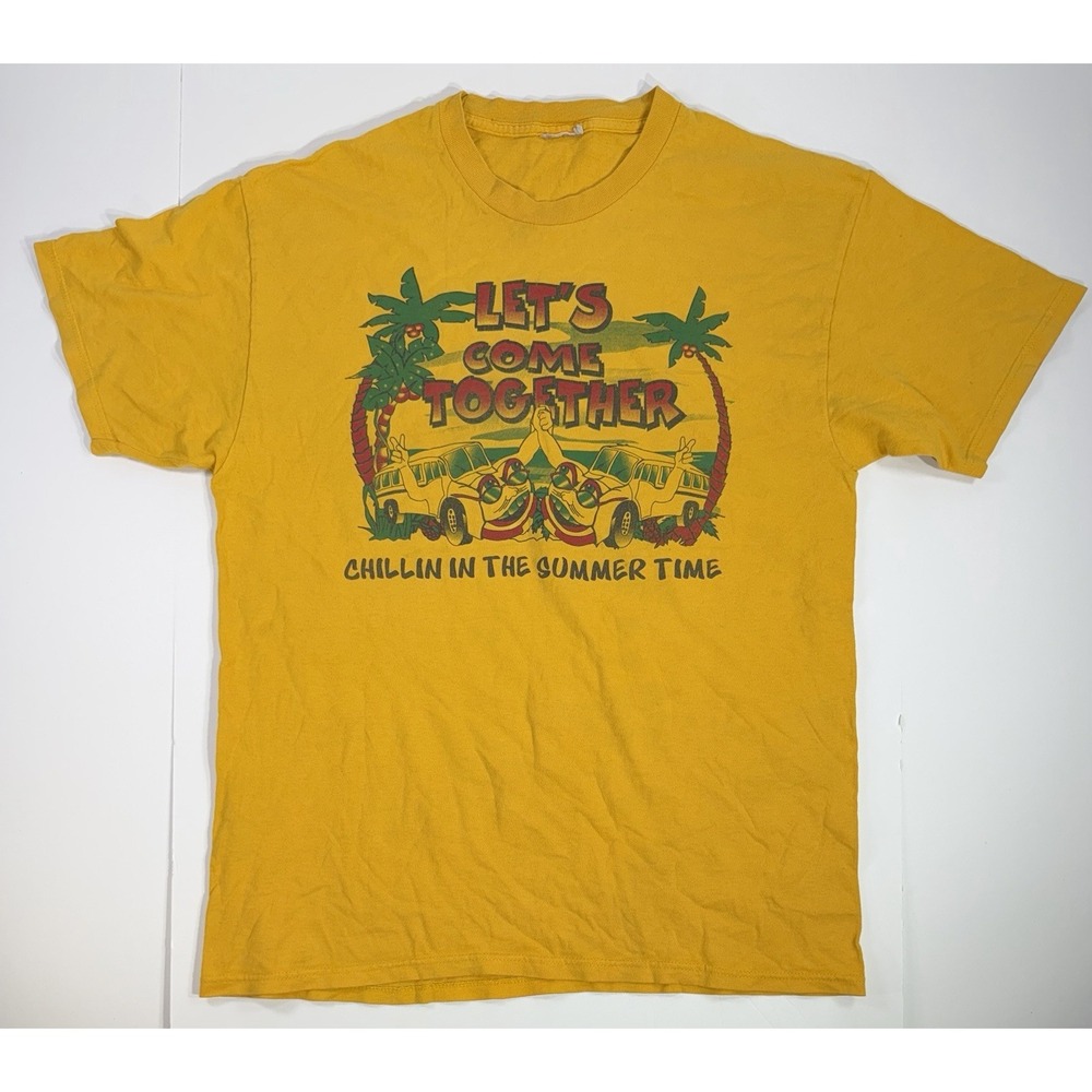 Let's Come Together Graphic T Shirt Yellow Chillin In The Summer Time Tee